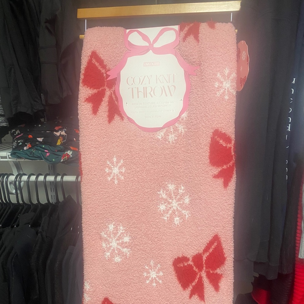 Bow Christmas throw blanket
